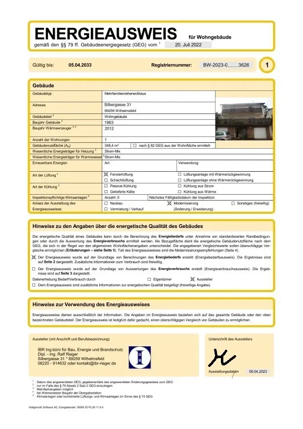 verbrauchsabhängiger und bedarfsabhängiger Energieausweis